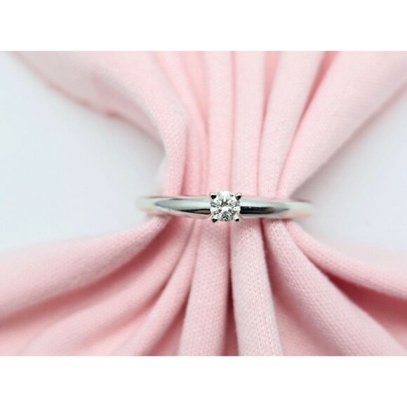 Unique 14K Solid White Gold Wedding Engagement Solitaire Round Cut Diamond Ring - Picture 3 of 16